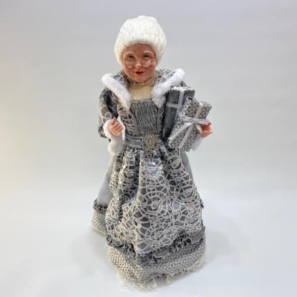 60cm Standing Mrs Claus Silver