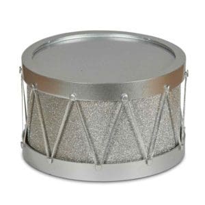 21cmW Silver Drum