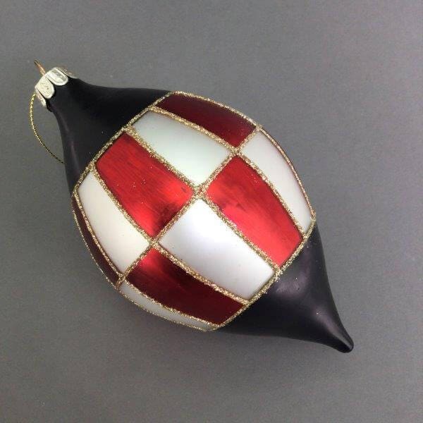 Red White Chequred Bauble