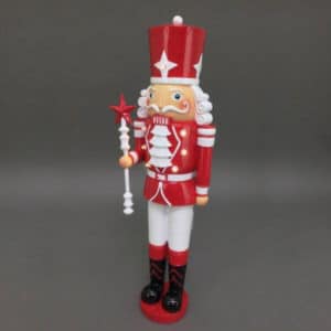 Red & White LED Nutcracker with Star