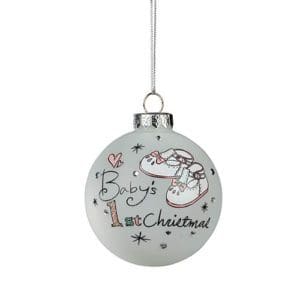 Pink Babys 1st Christmas Bauble