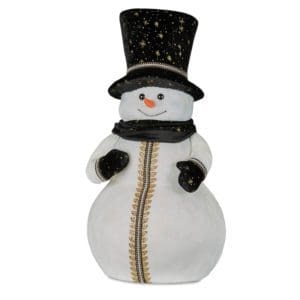65cmH Snowman, Black & Gold