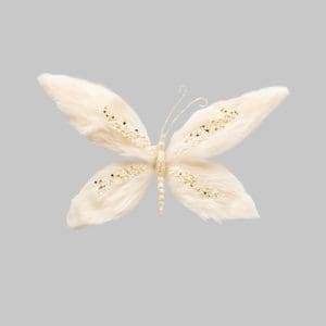 FUR BUTTERFLY CLIP IVORY