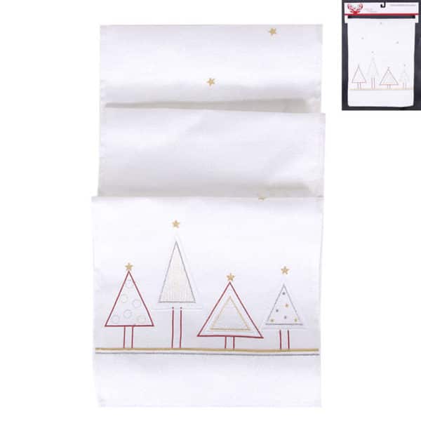 EMBROIDED TREES TABLE RUNNER