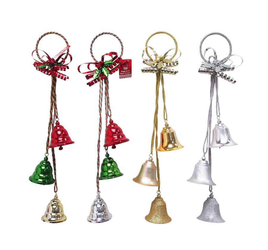 Buy Jingle Bells Door Hanger 65cm 4 Asst Colours Christmas Decorations ...