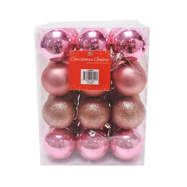 Baubles 60mm 36pc Box Rose Pink