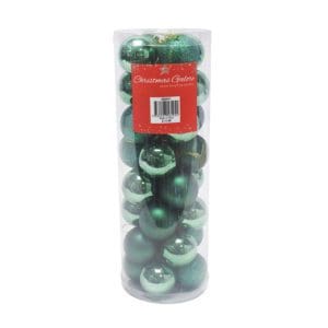 Baubles 40mm 32pc Forest Green
