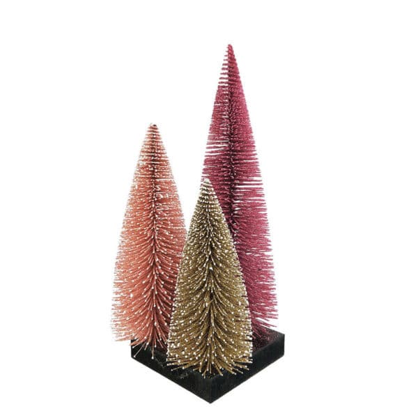 Trio of Christmas Trees - Pink