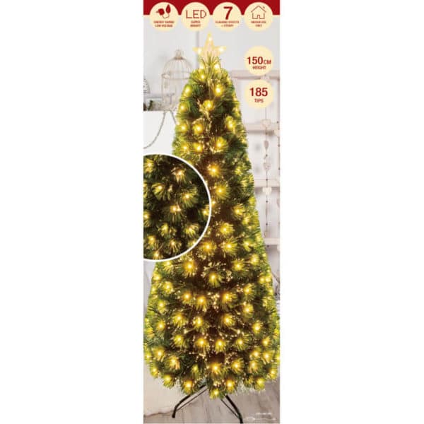 150cm Slim Fibre Optic Tree Warm White