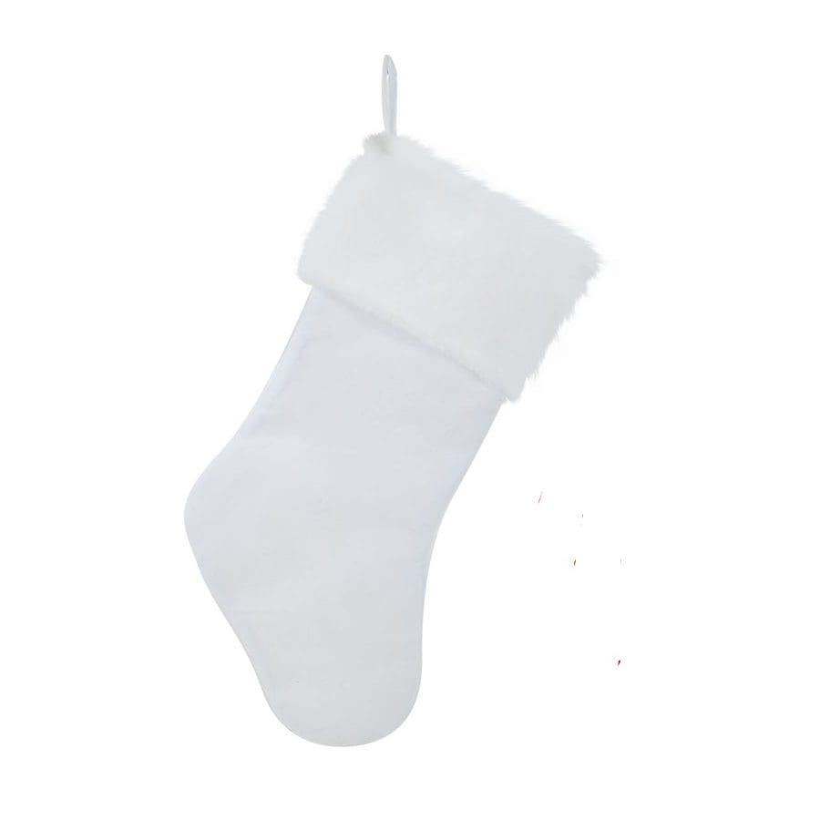 Plush Velvet Stocking - White